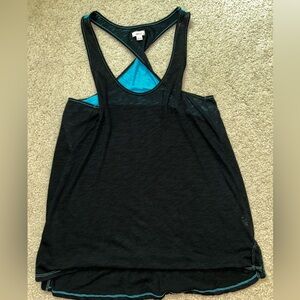Aerie Black and Teal Tank Top